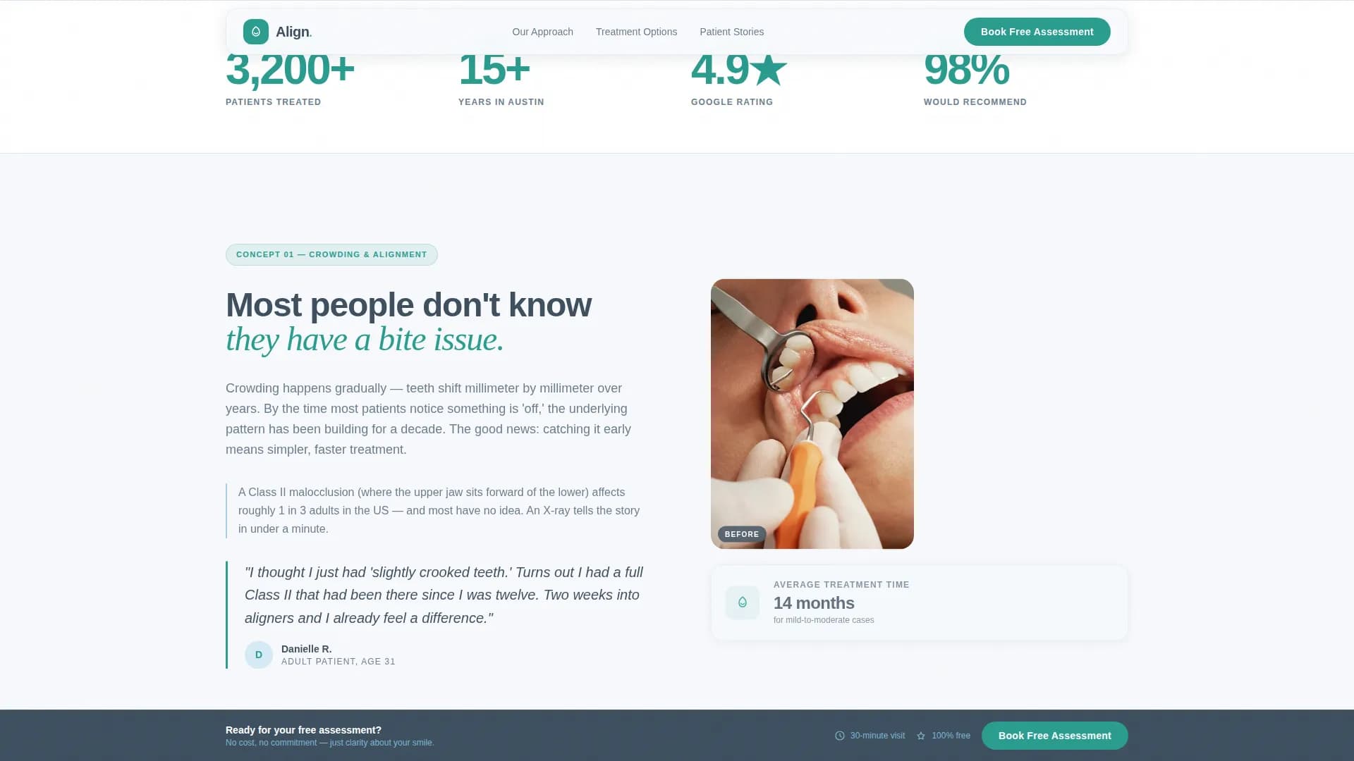 Orthodontist Free Assessment & Patient Education Website Template