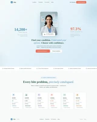 Orthodontic Treatment Guide & Bite Condition Website Template