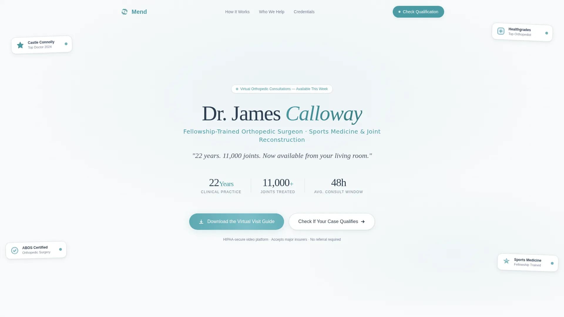 Orthopedic Surgeon Professional Website Template
