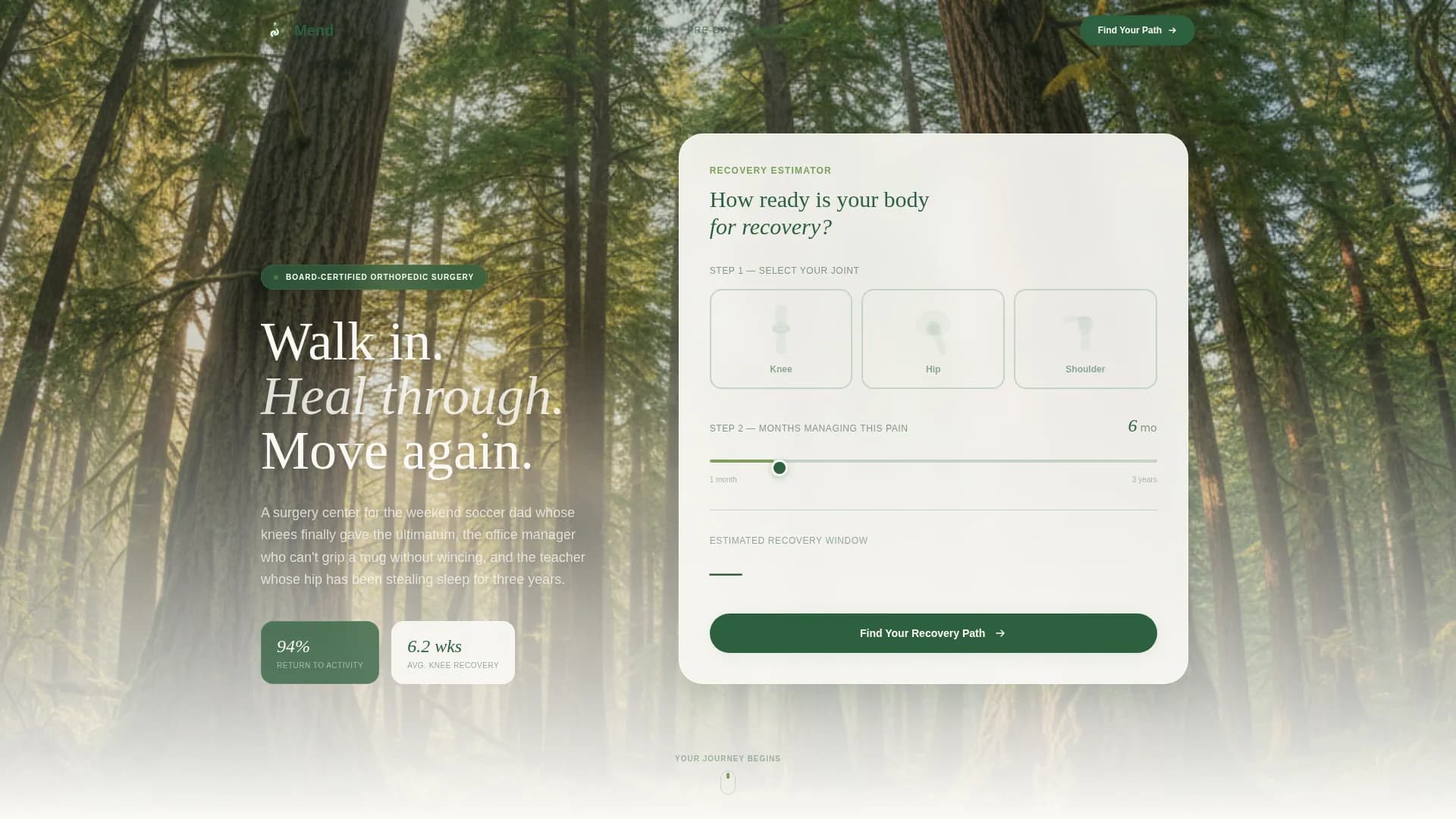 Orthopedic & Sports Medicine Booking Website Template