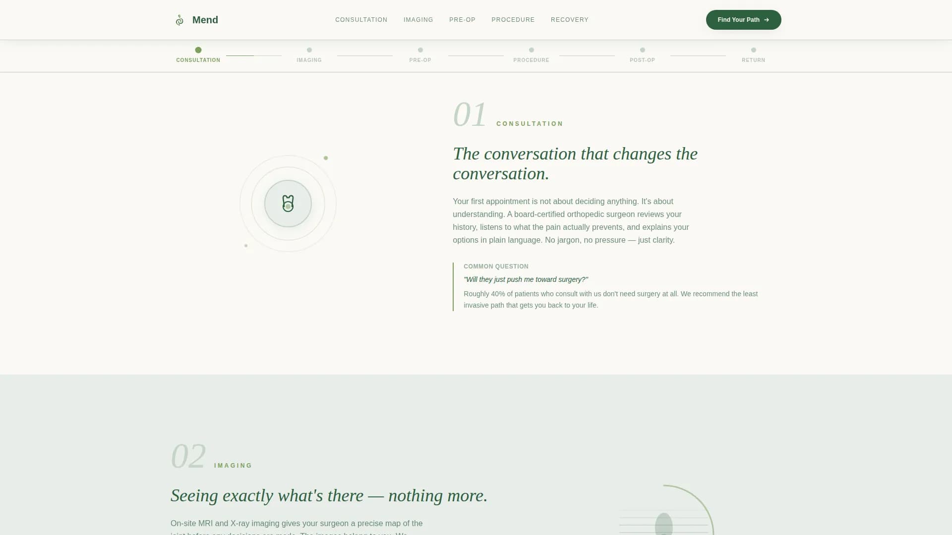 Orthopedic & Sports Medicine Booking Website Template