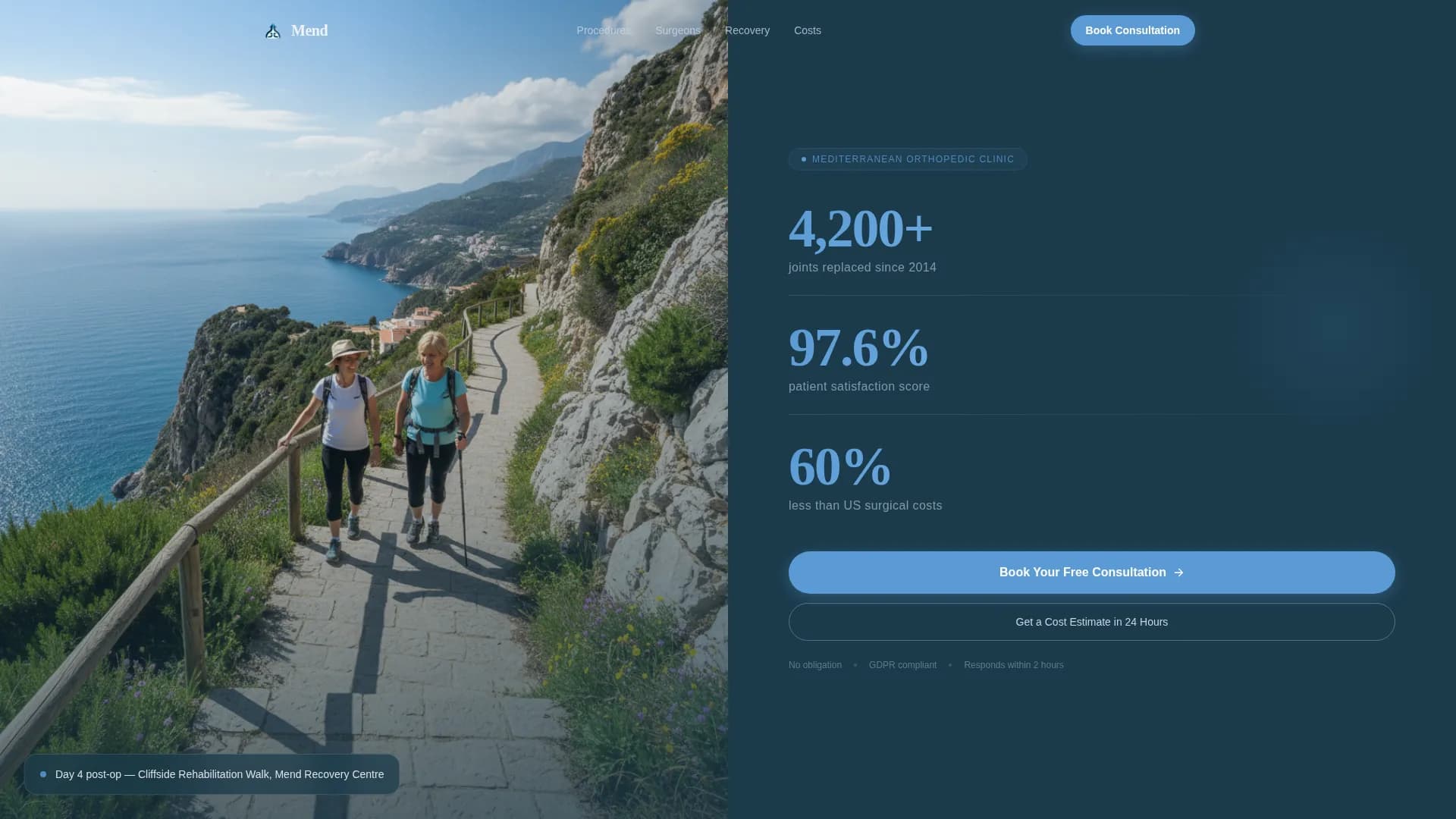 Medical Tourism & Concierge Booking Website Template