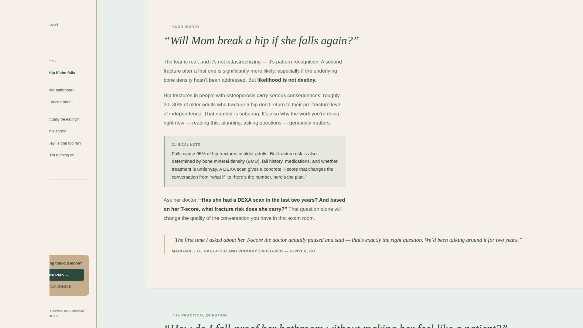 Osteoporosis Care FAQ Website Template