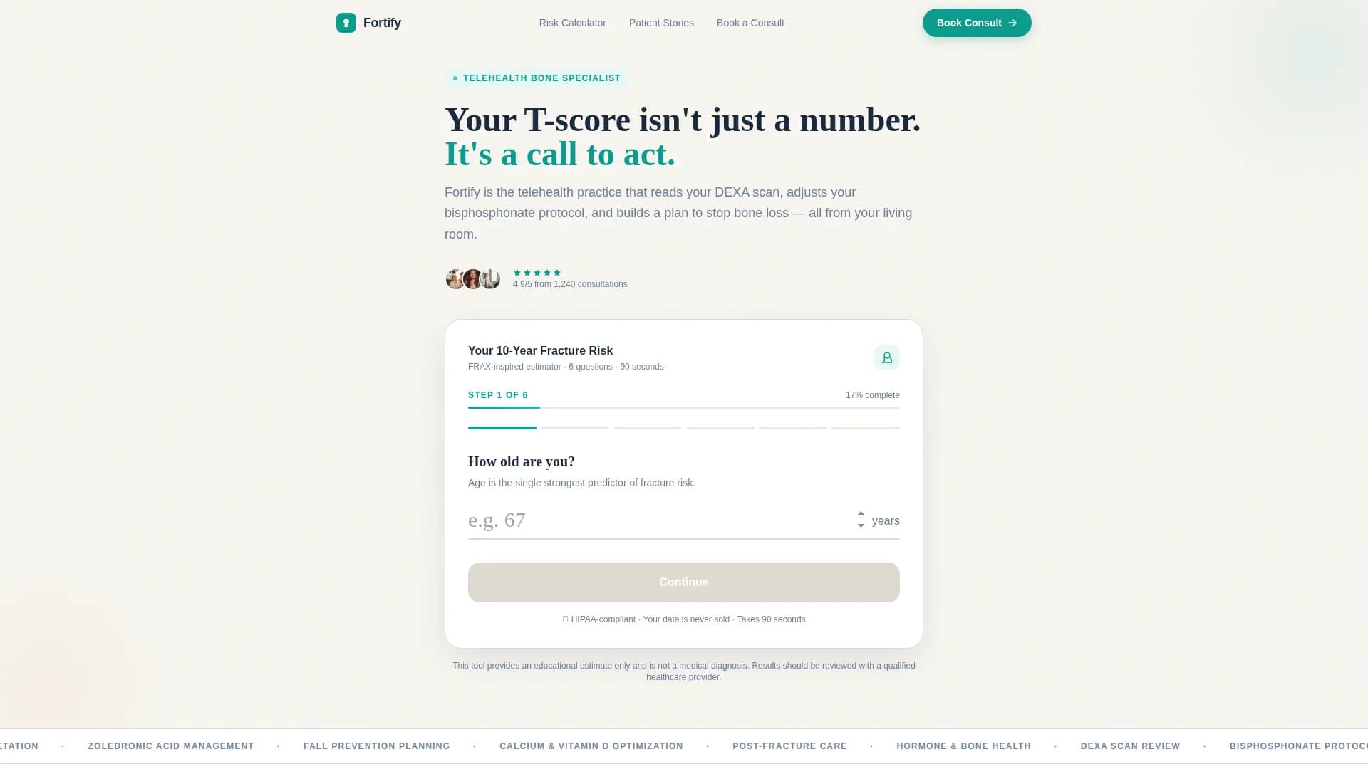 Osteoporosis Care Booking Website Template