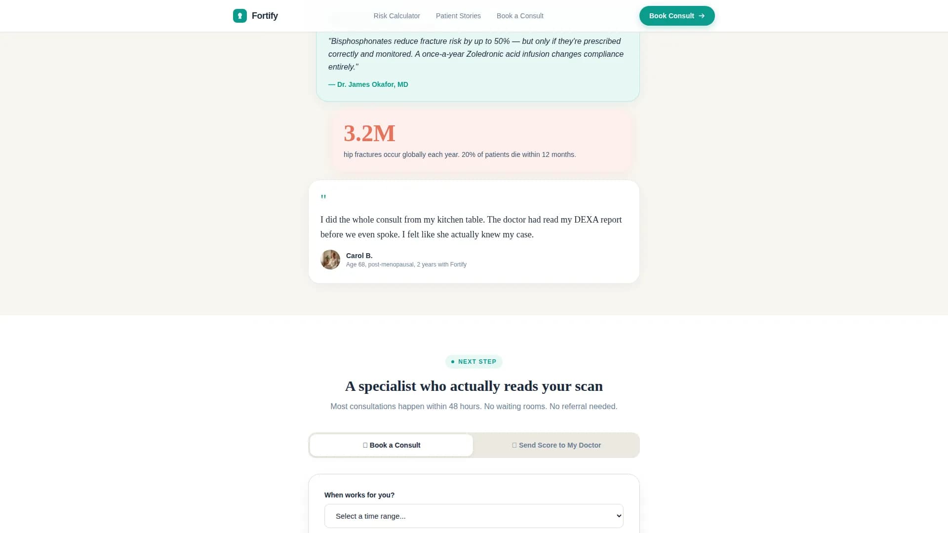 Osteoporosis Care Booking Website Template