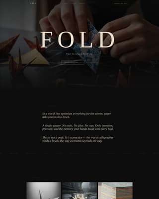 Fold — Refined Paper Craft Landing Page Template
