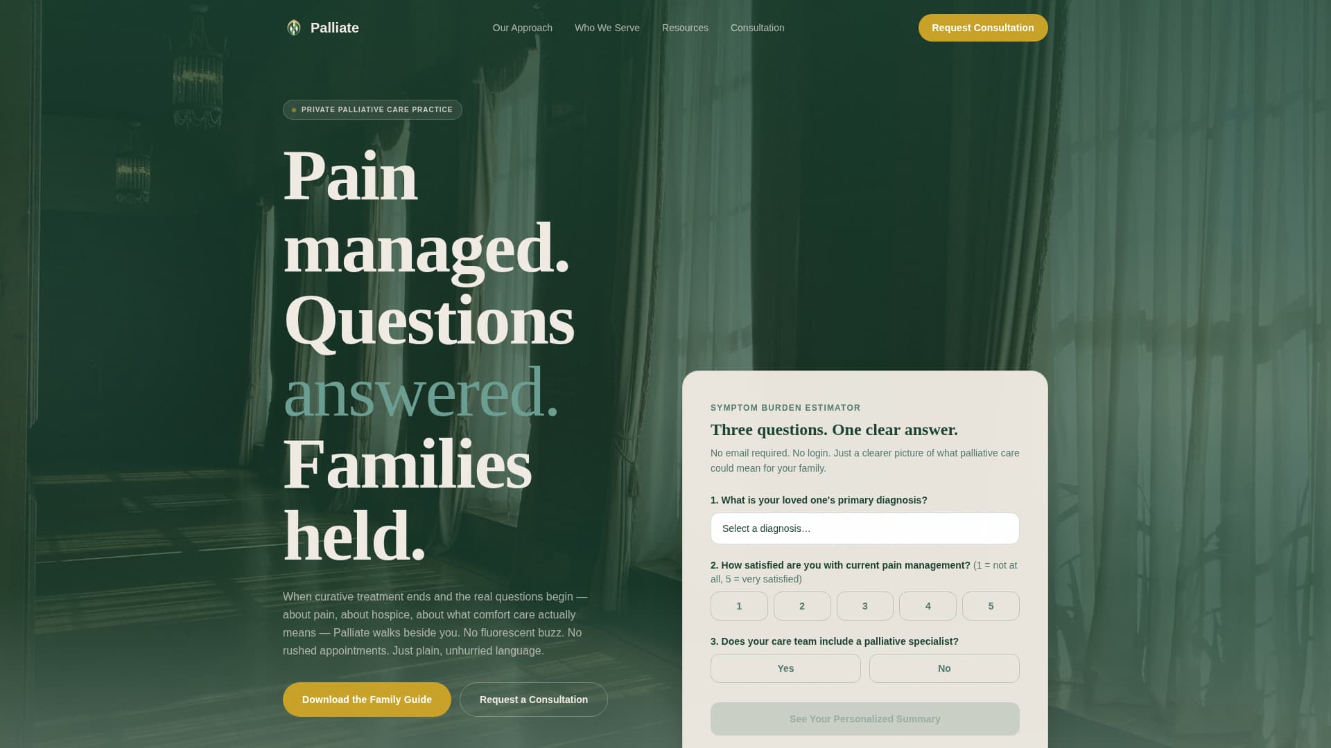 Palliative Care Medicine Cost Calculator Website Template