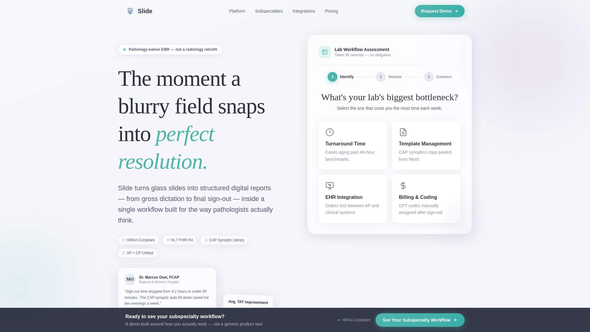 Specialist Pathology Medicine Appointment Booking Website Template