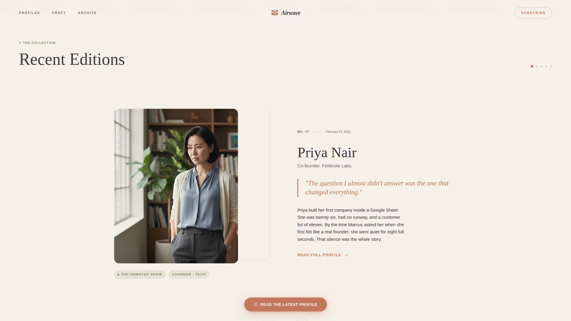 Airwave - Editorial Podcasting Landing Page Template
