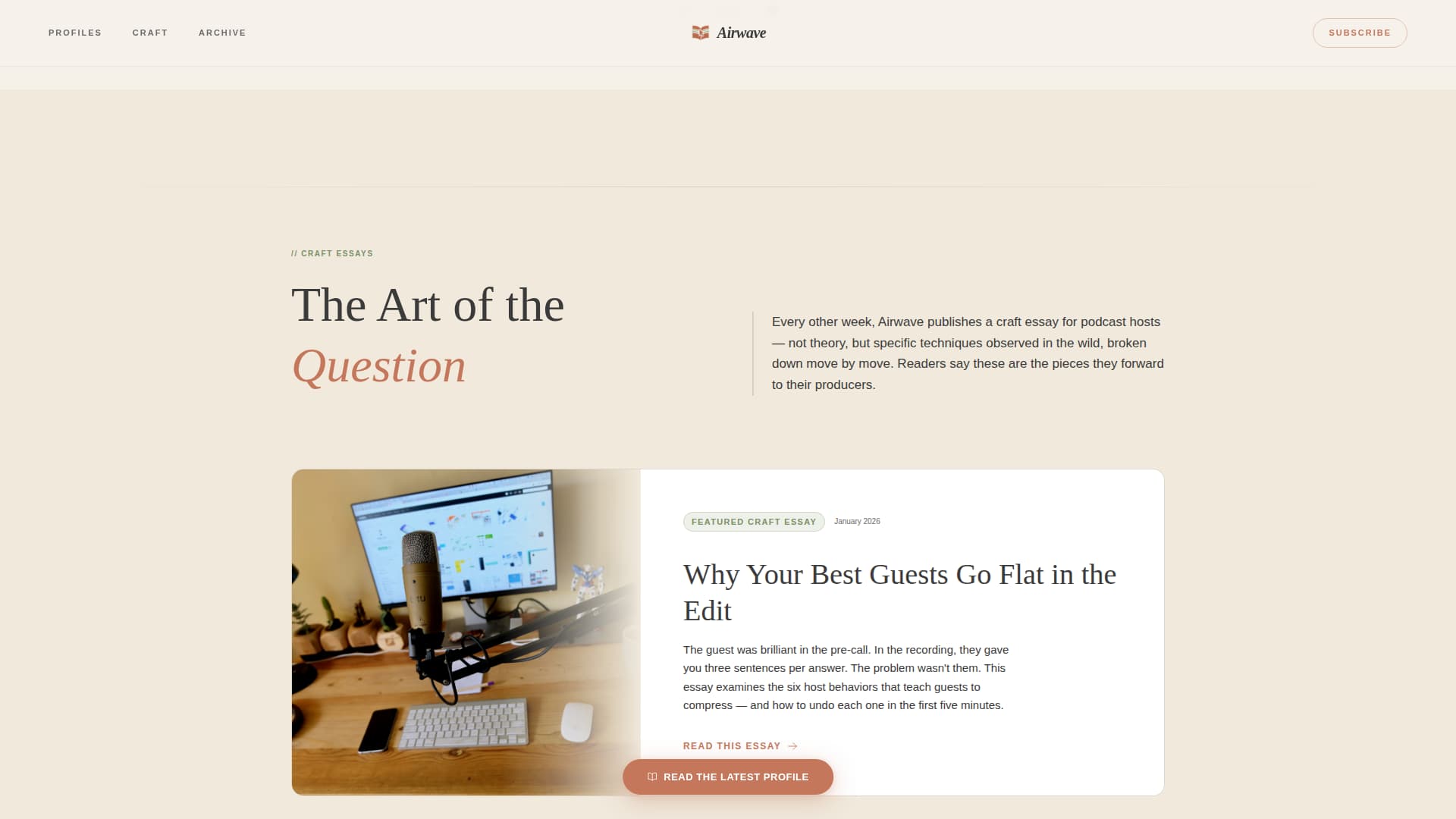 Airwave - Editorial Podcasting Landing Page Template