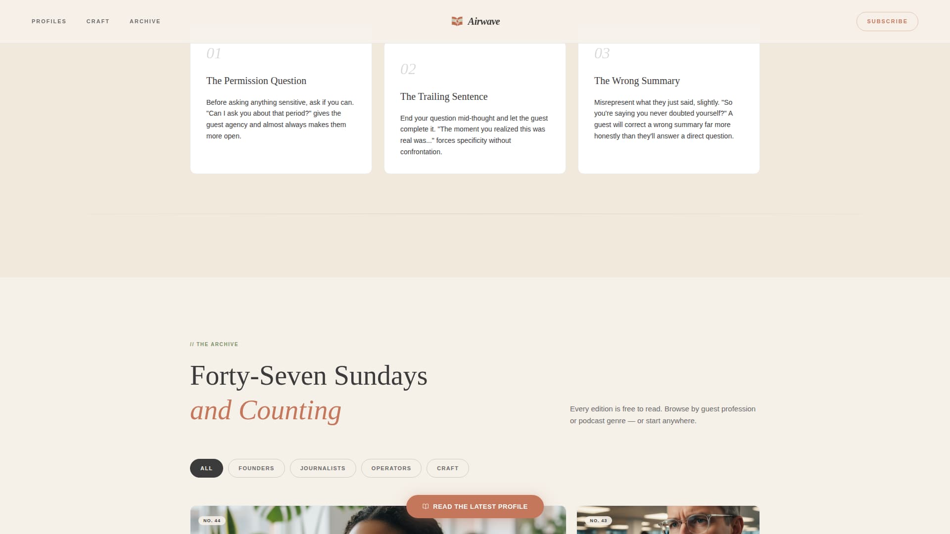 Airwave - Editorial Podcasting Landing Page Template