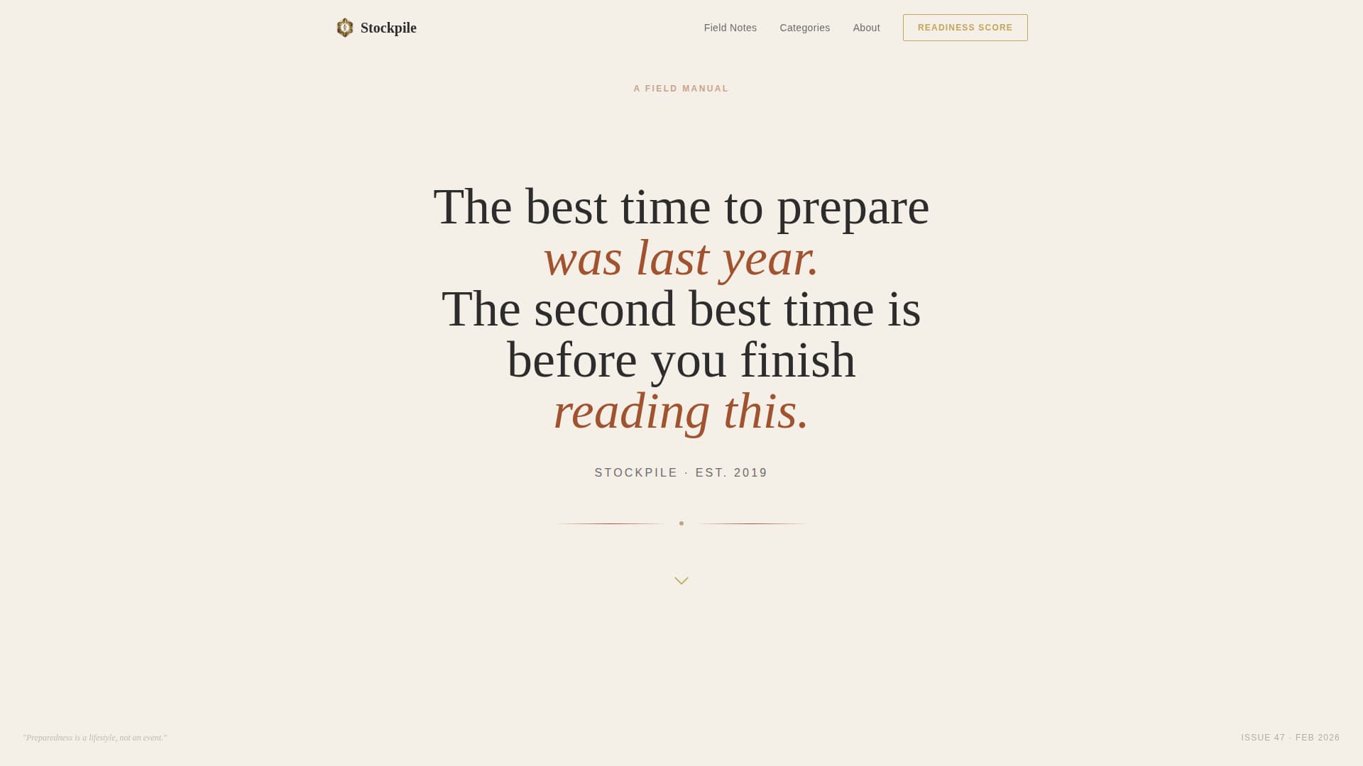 Stockpile - Rugged Preparedness Landing Page Template