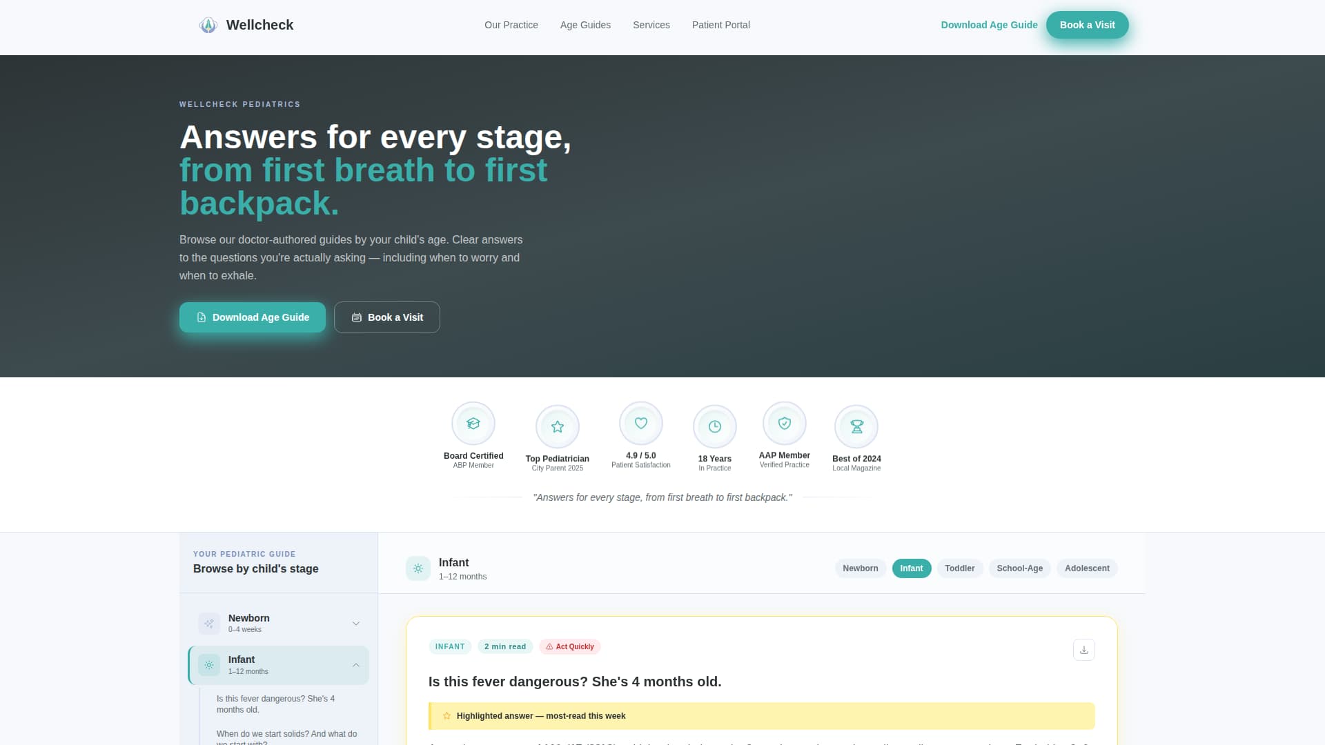 Specialist Pediatric & Child Health Appointment Booking Website Template
