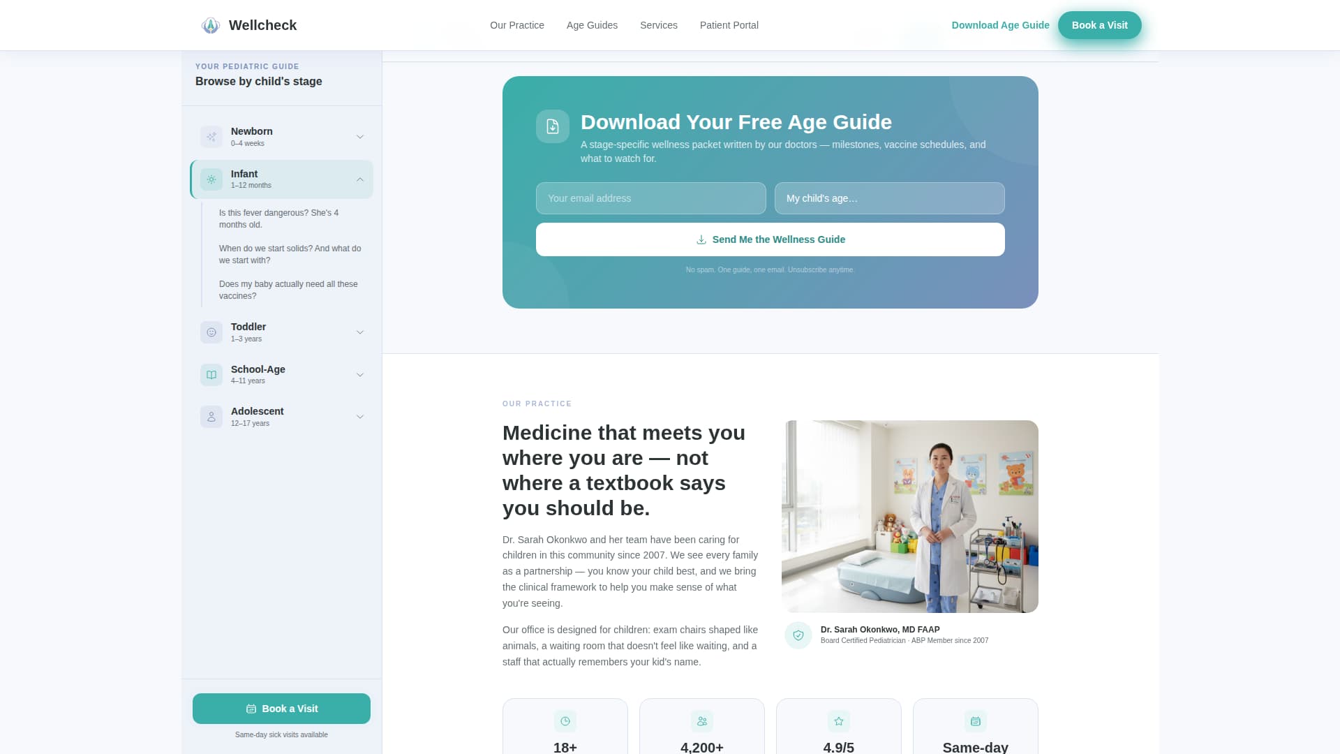 Specialist Pediatric & Child Health Appointment Booking Website Template