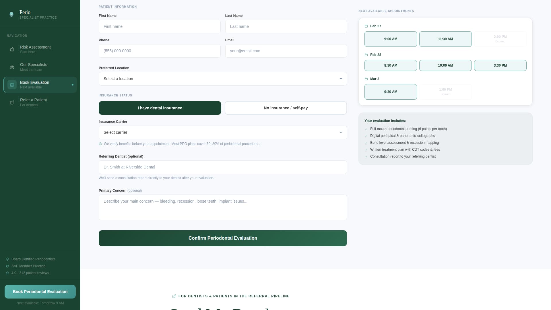 Dental Clinic Appointment Booking Website Template