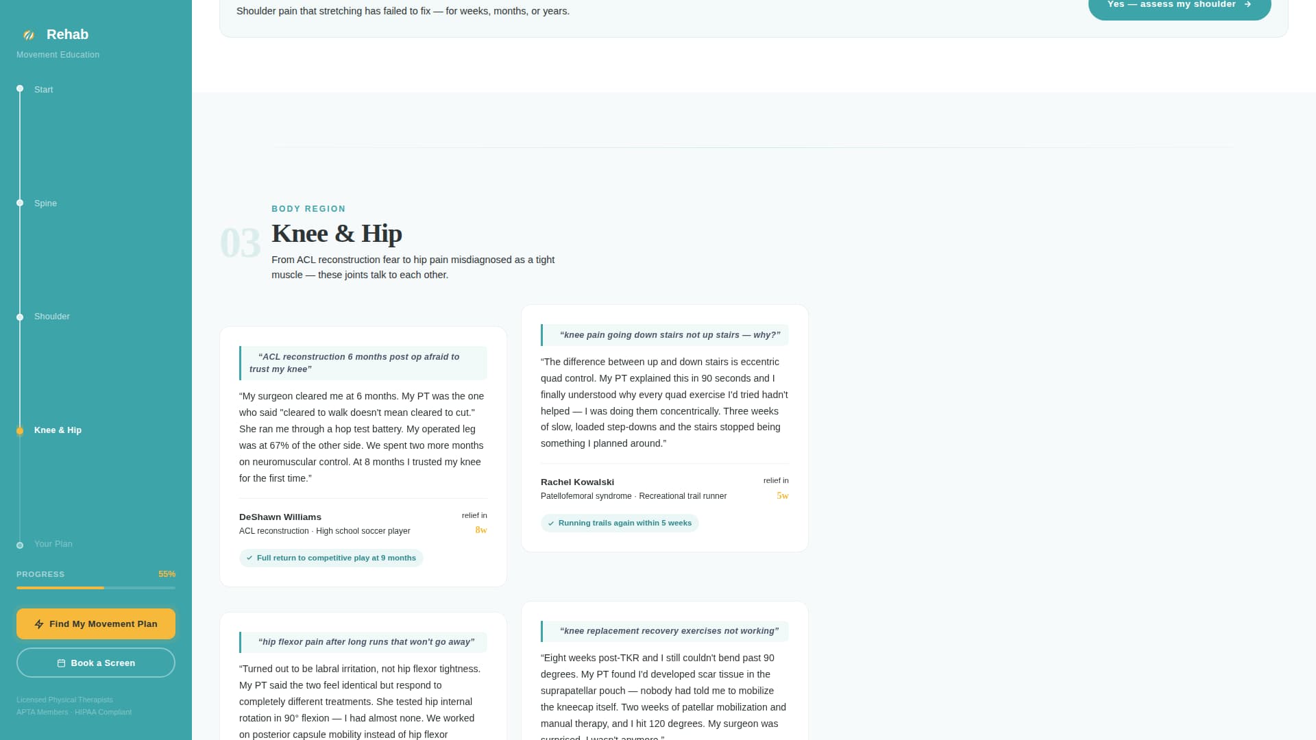 Rehab - Healing Physical Therapist Landing Page Template