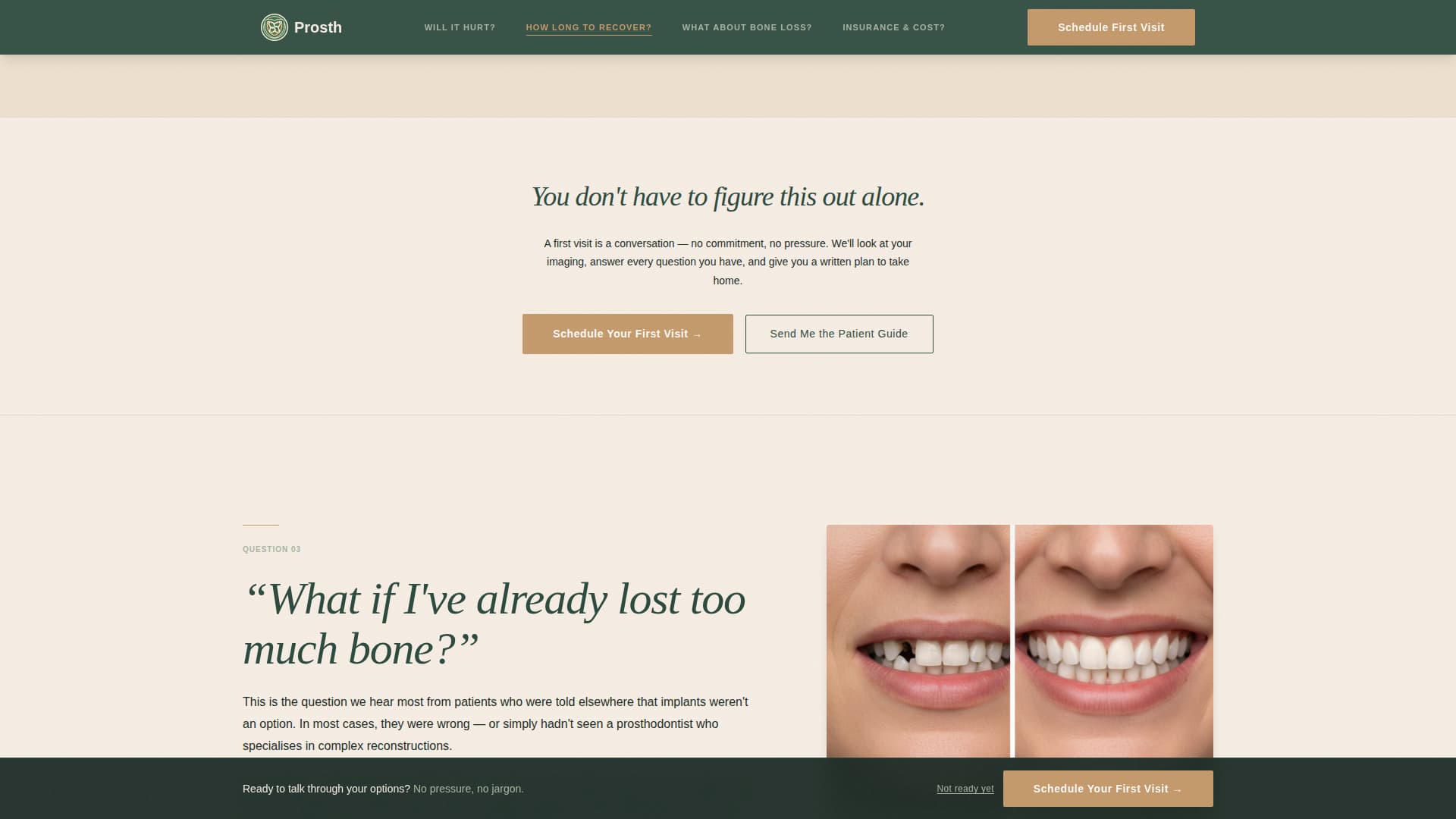 Prosthodontist Booking Website Template