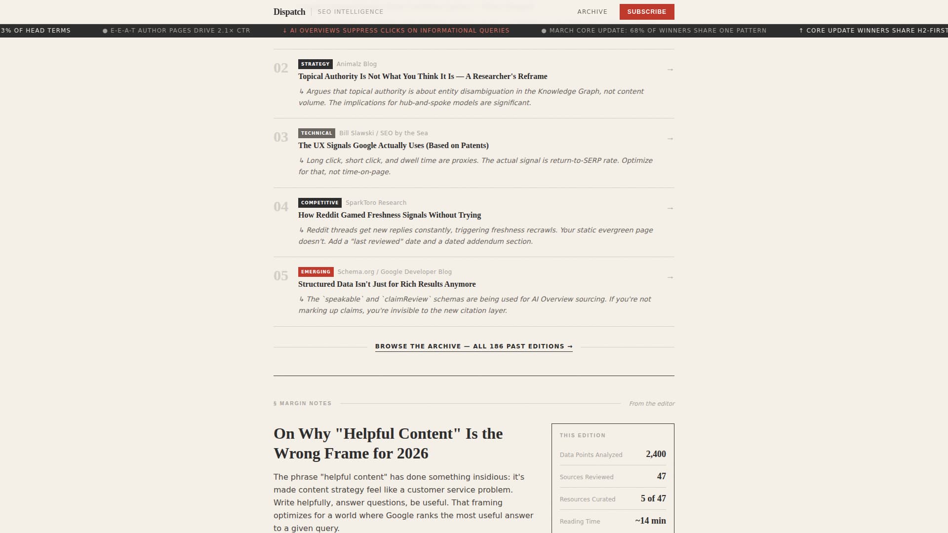 Advanced SEO & Content Newsletter Blog & Content Website Template