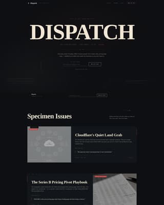 Dispatch - Curated SaaS Newsletter Landing Page Template