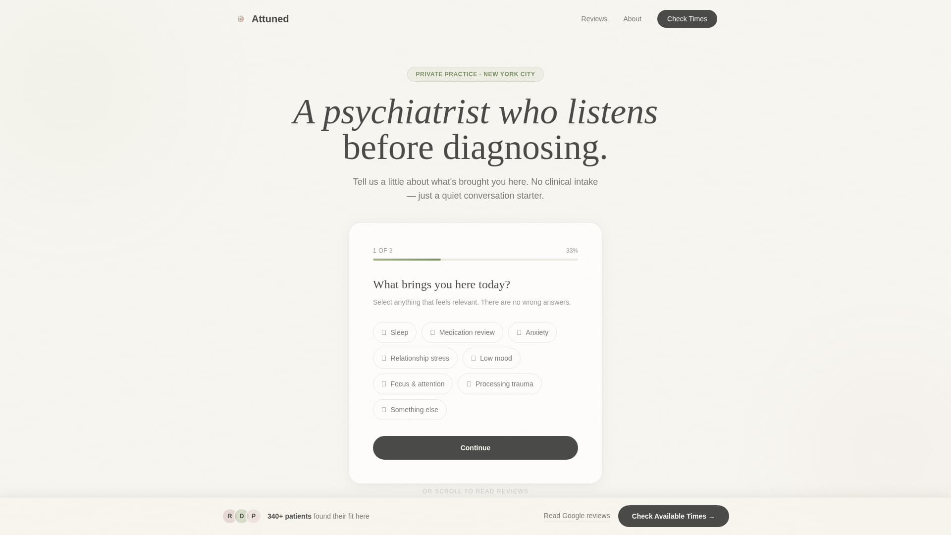 Psychiatrist Specialist Booking Website Template