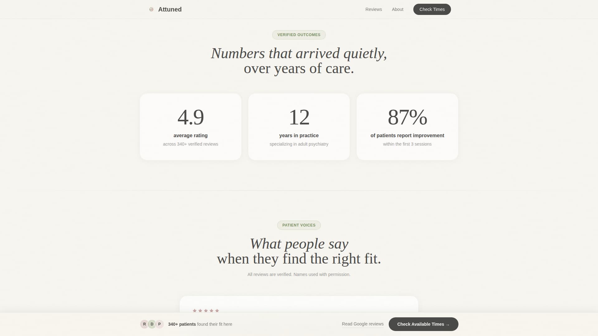 Psychiatrist Specialist Booking Website Template