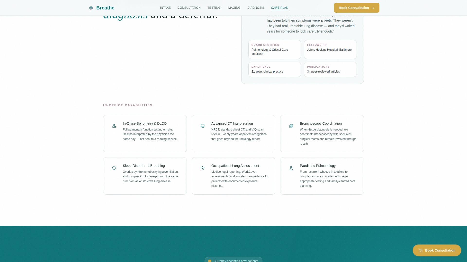 Pulmonology Medicine Specialist Booking Website Template