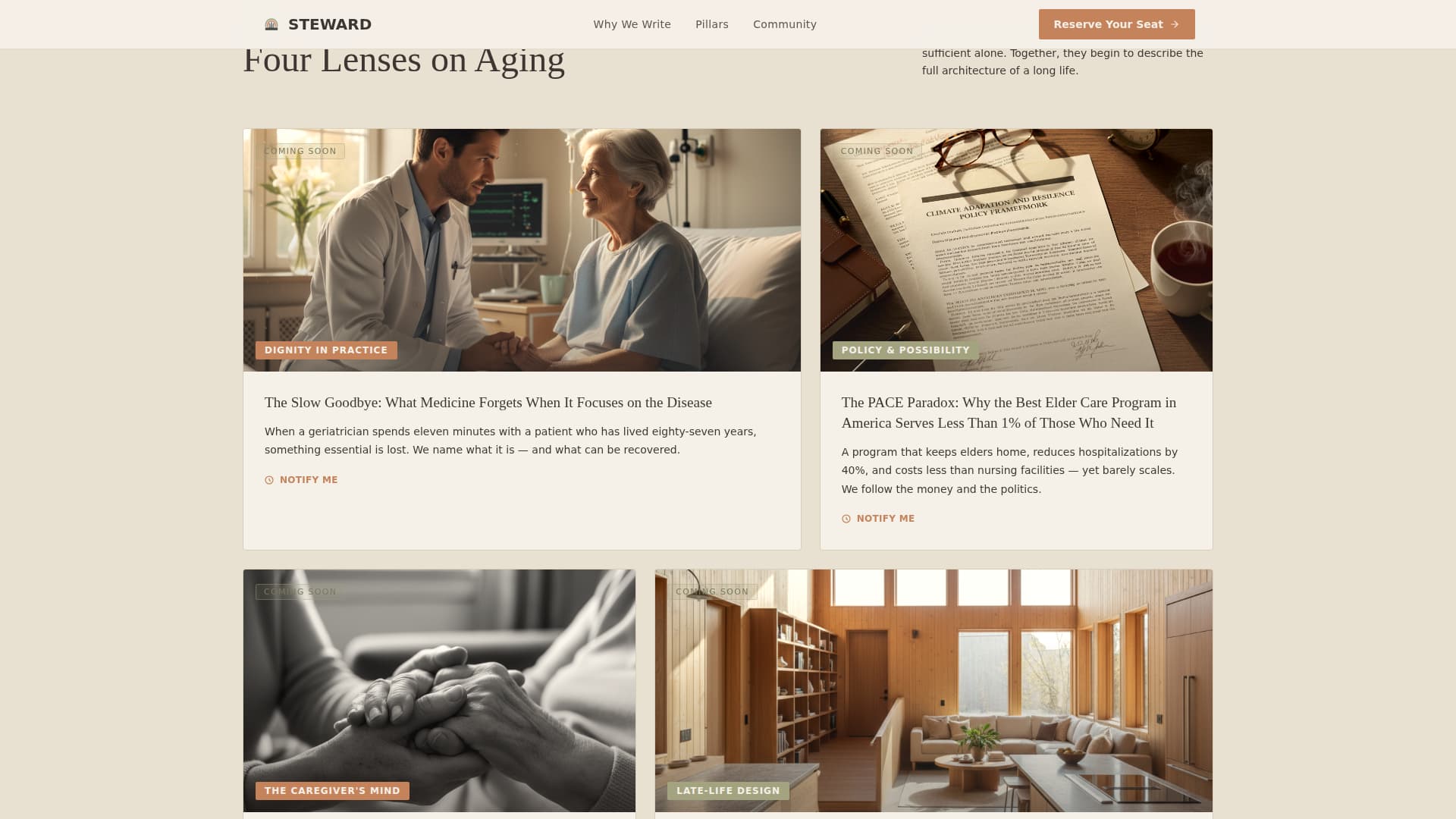 Steward - Thoughtful Senior Care Landing Page Template