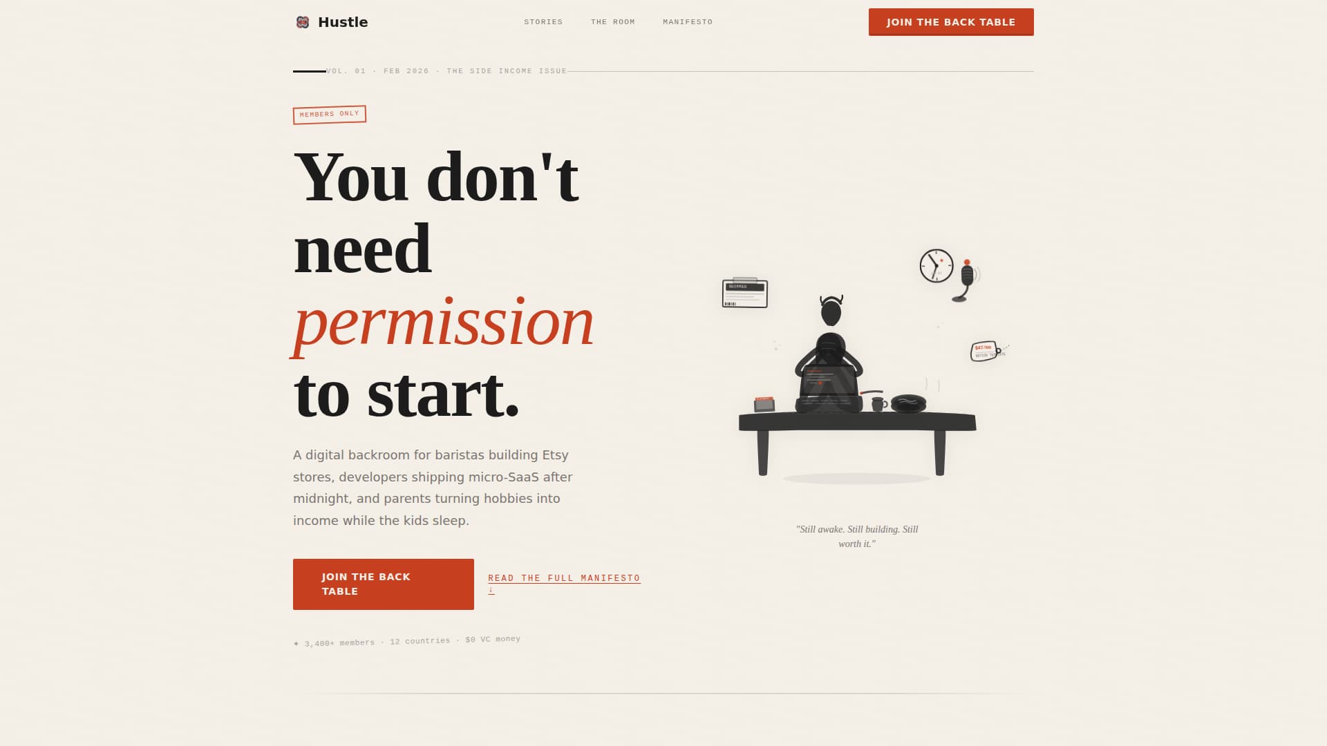 Hustle - Bold Side Hustle Landing Page Template