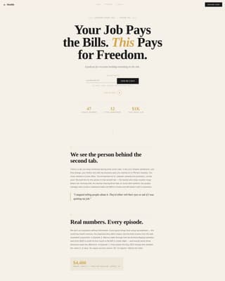 Hustle - Authentic Side Hustle Landing Page Template