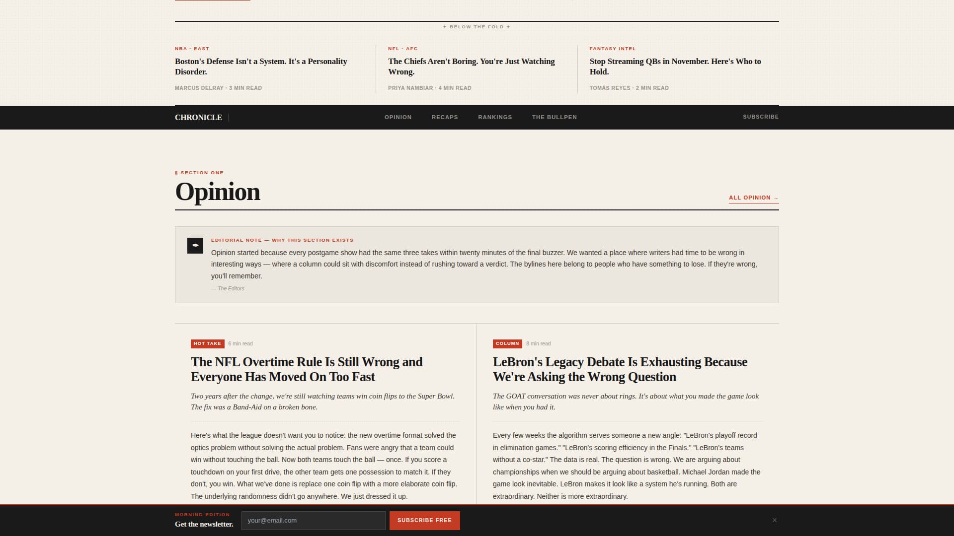 Sports Blog & Media Reviews Website Template