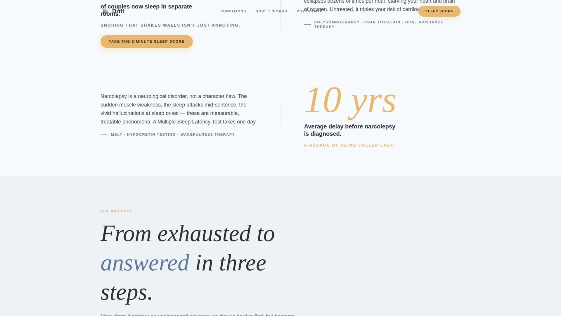 Sleep Medicine Physician Website Template with Sleep Score Quiz