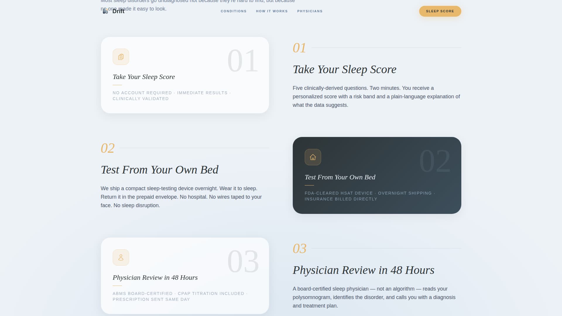 Sleep Medicine Physician Website Template with Sleep Score Quiz