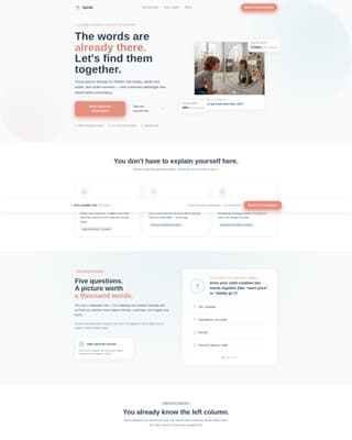 Speak - Compassionate Speechpathologist Landing Page Template