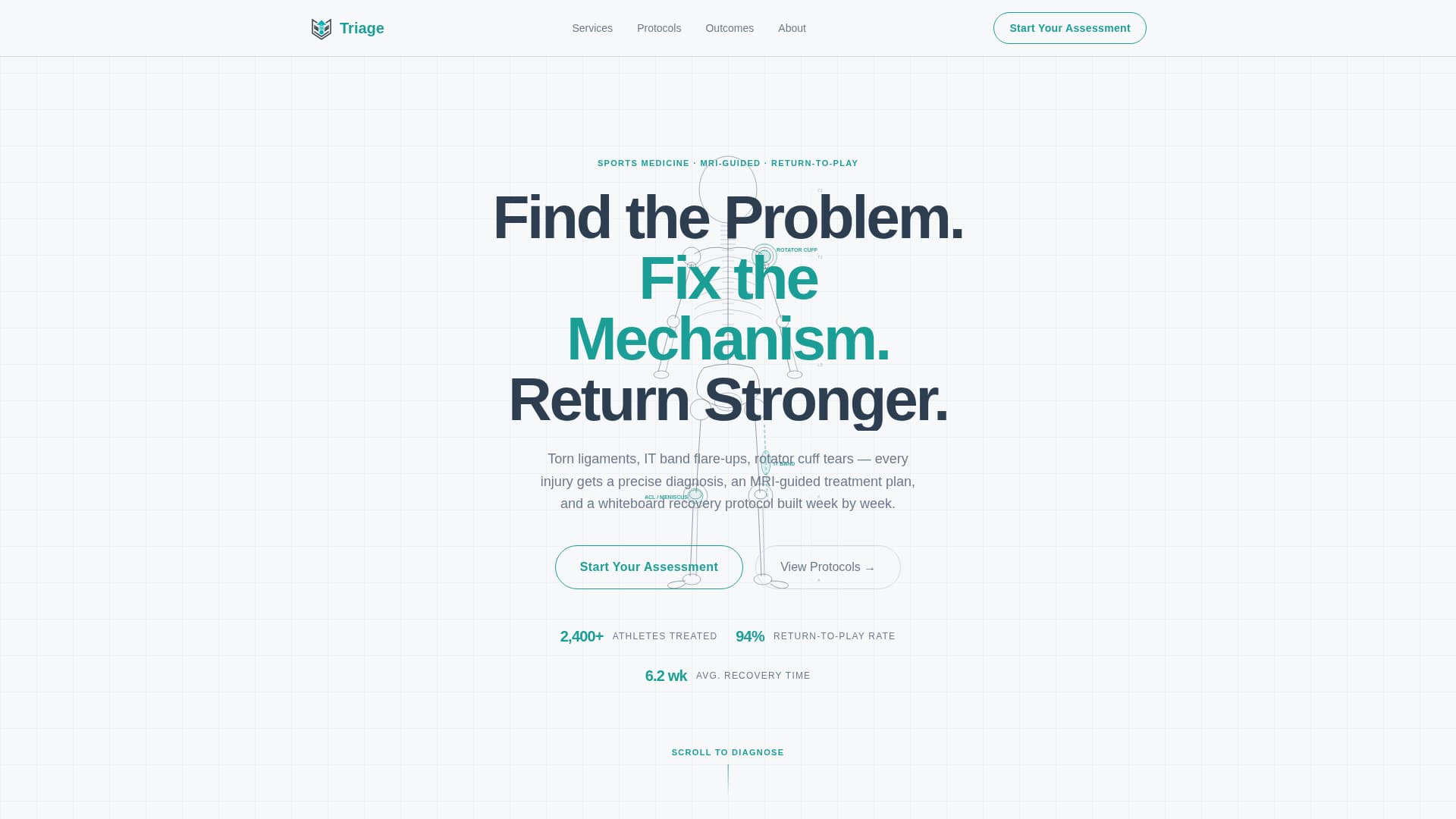 Triage - Precise Sportsmedicine Landing Page Template