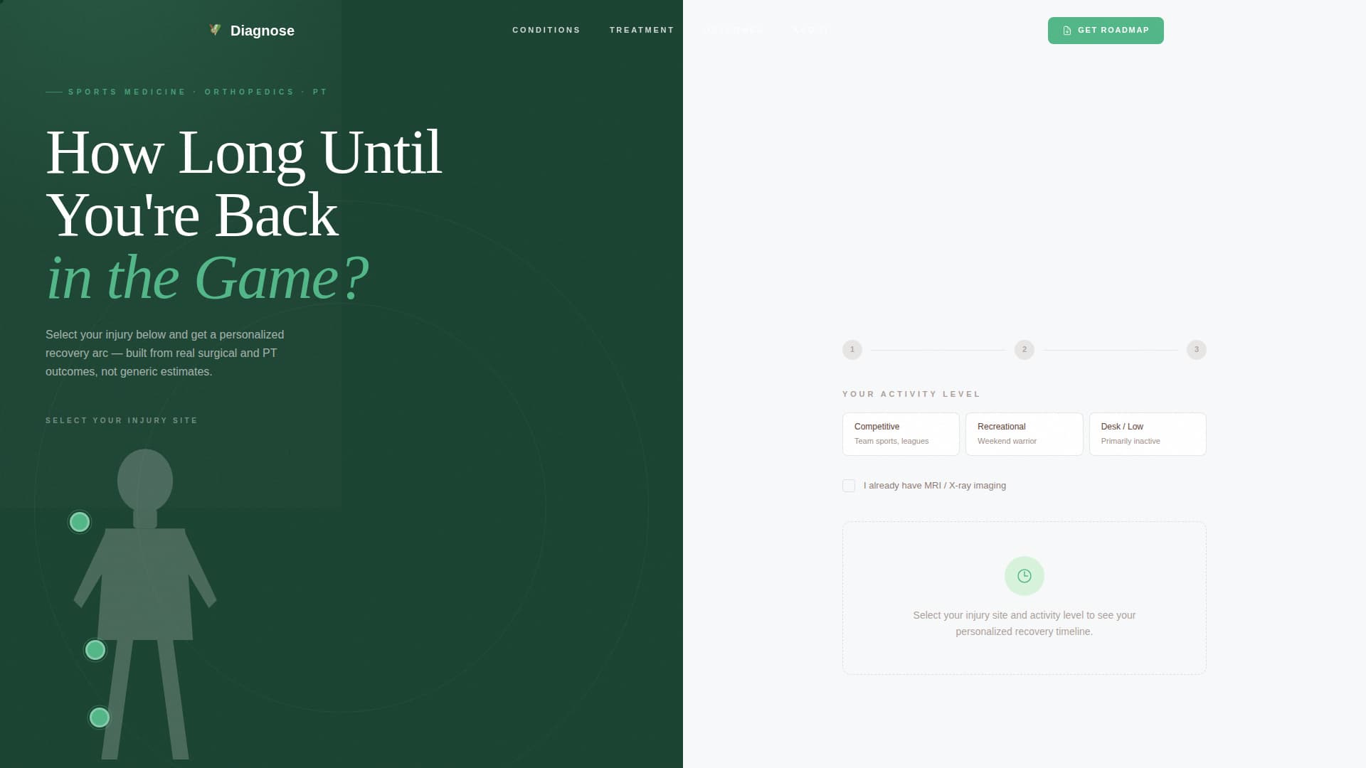 Diagnose - Trusted Sportsmedicine Landing Page Template