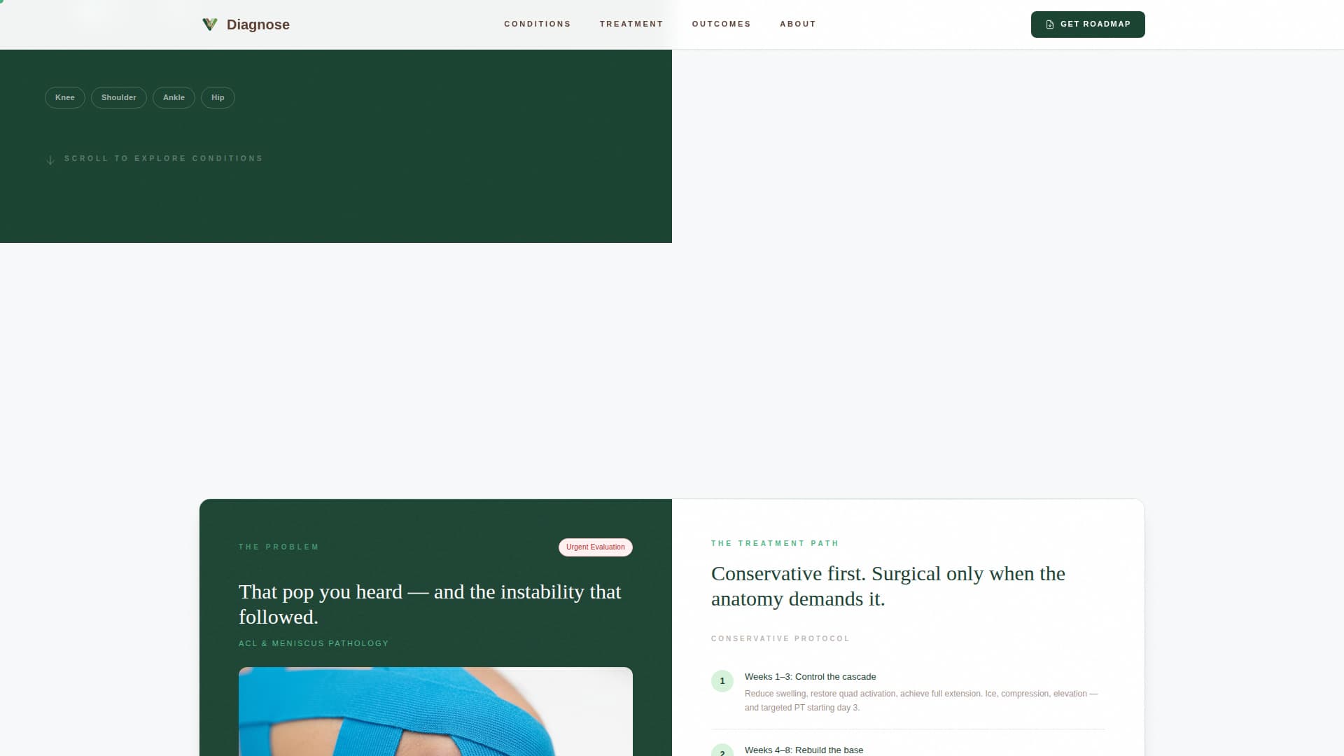 Diagnose - Trusted Sportsmedicine Landing Page Template