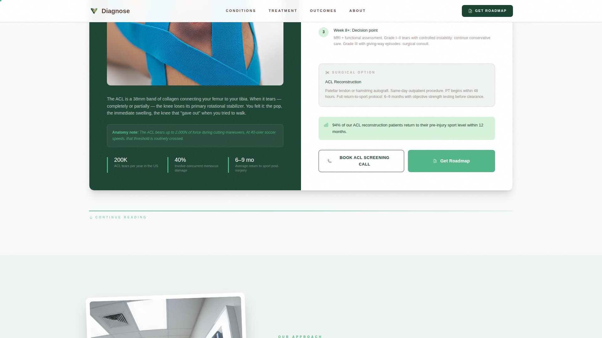 Diagnose - Trusted Sportsmedicine Landing Page Template