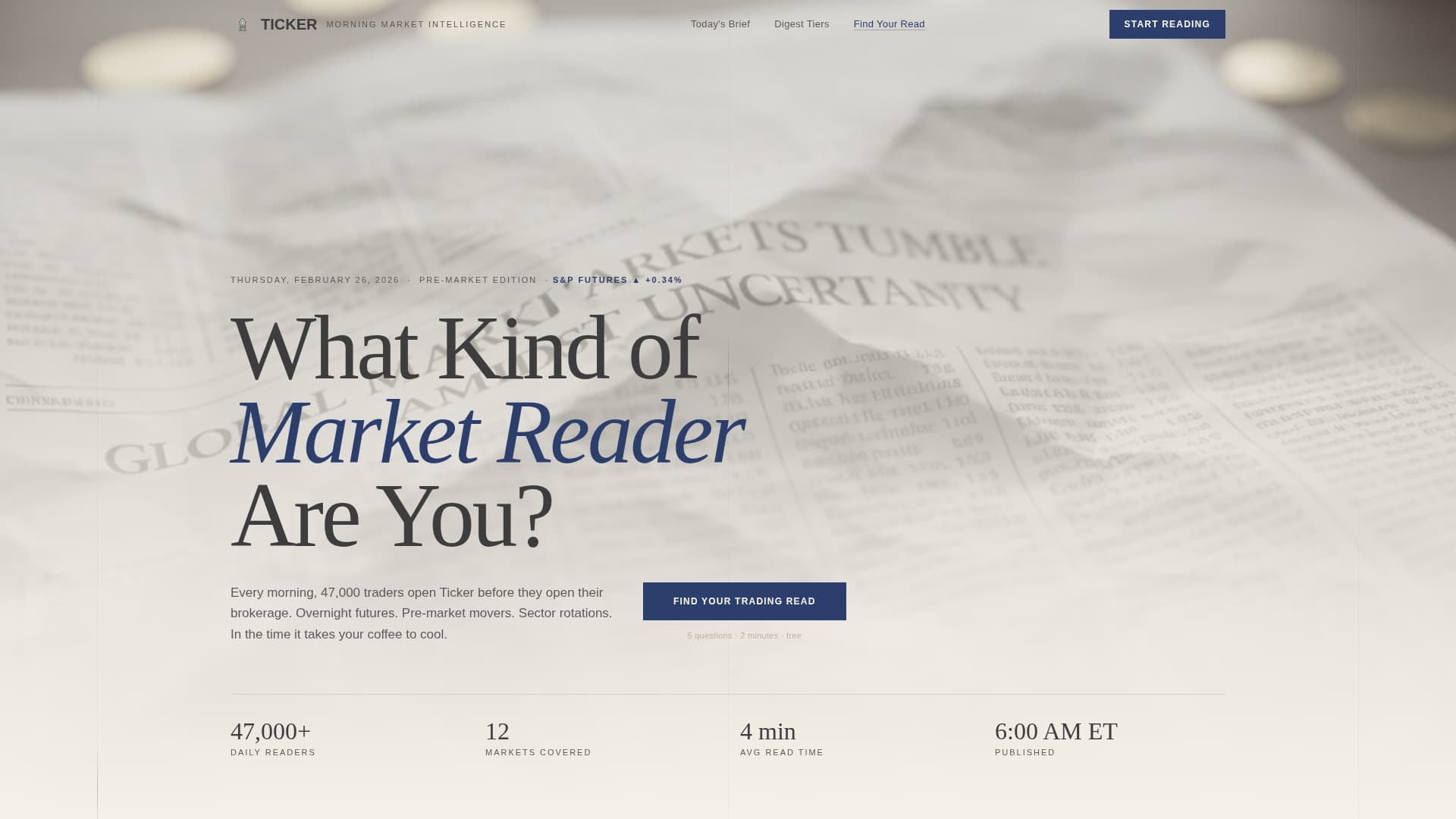 Stock Market & Trading Newsletter Specialist Blog Website Template