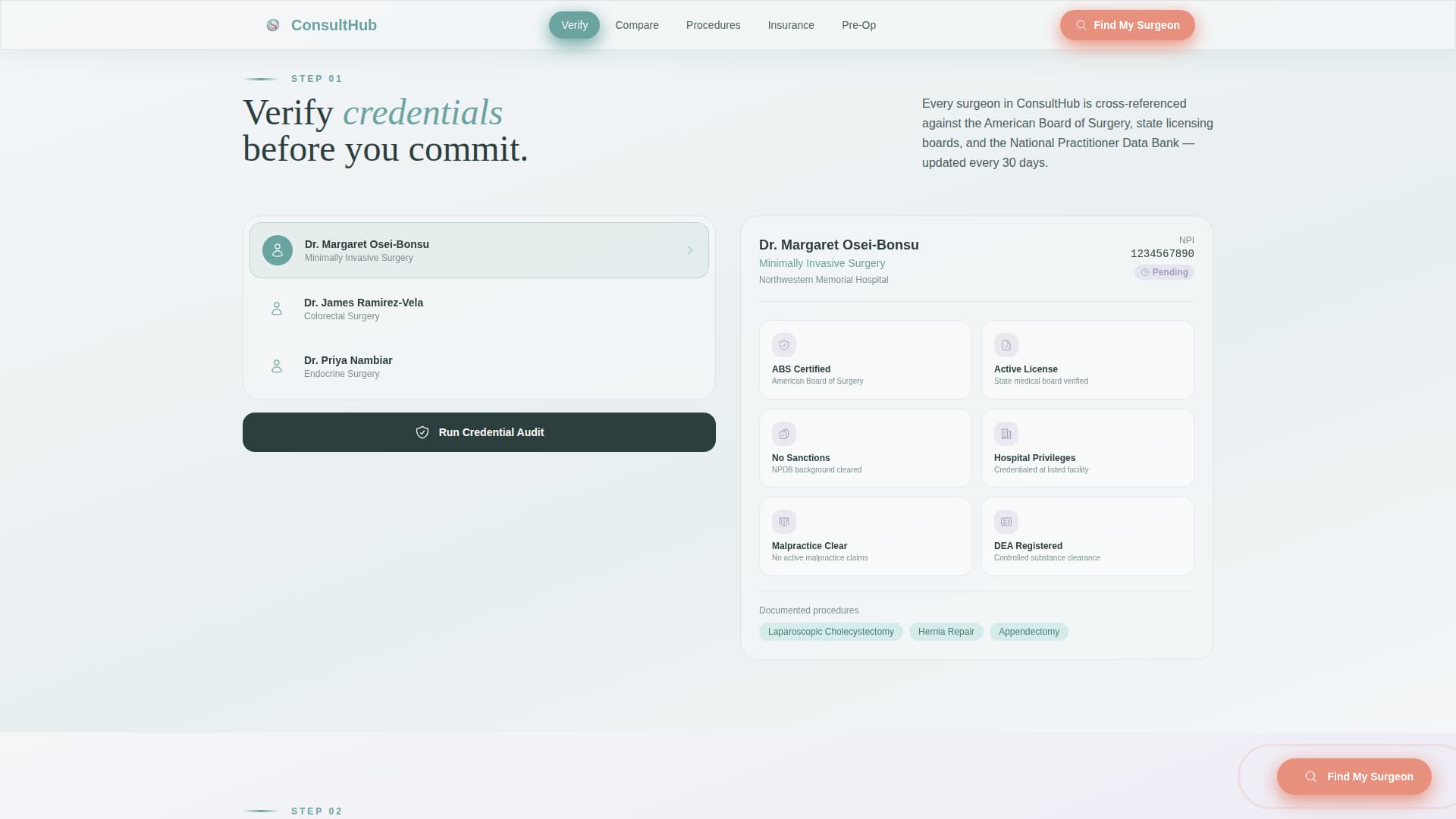 Diagnose — Precision Surgical Specialist Landing Page Template