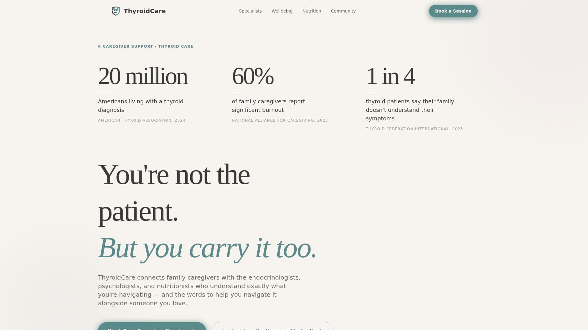 Specialist Thyroid Disorder Care Appointment Booking Website Template