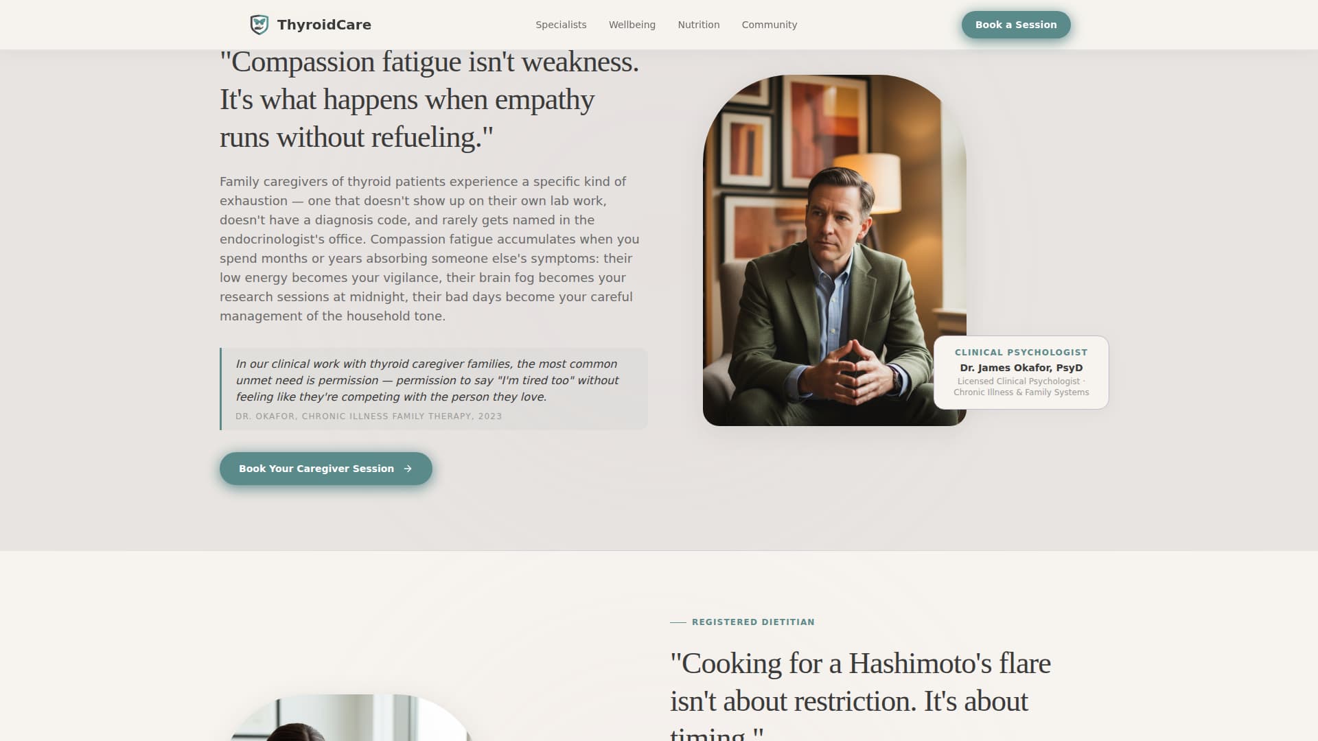 Specialist Thyroid Disorder Care Appointment Booking Website Template