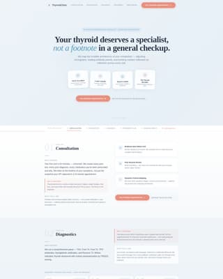 Complete Thyroid Disorder Care Appointment Booking Website Template