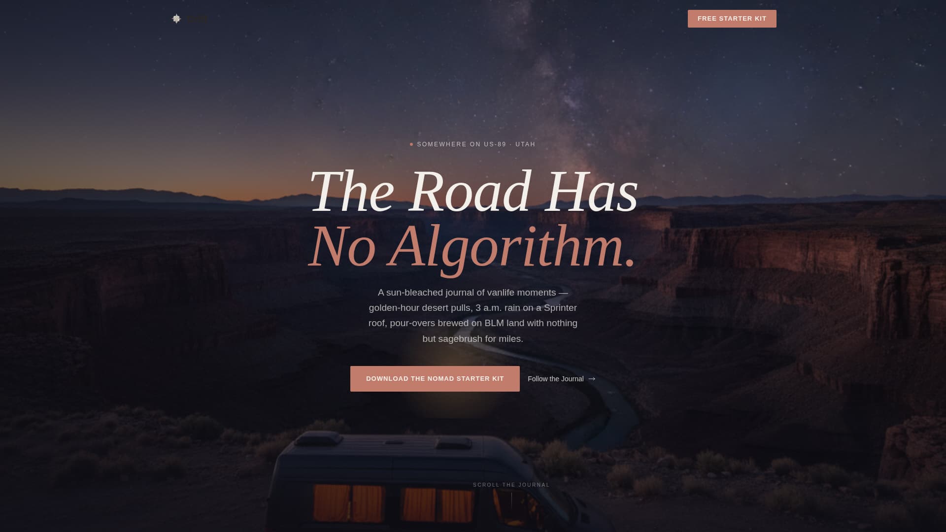 Specialist Van Life & Nomad Content Blog & Content Website Template