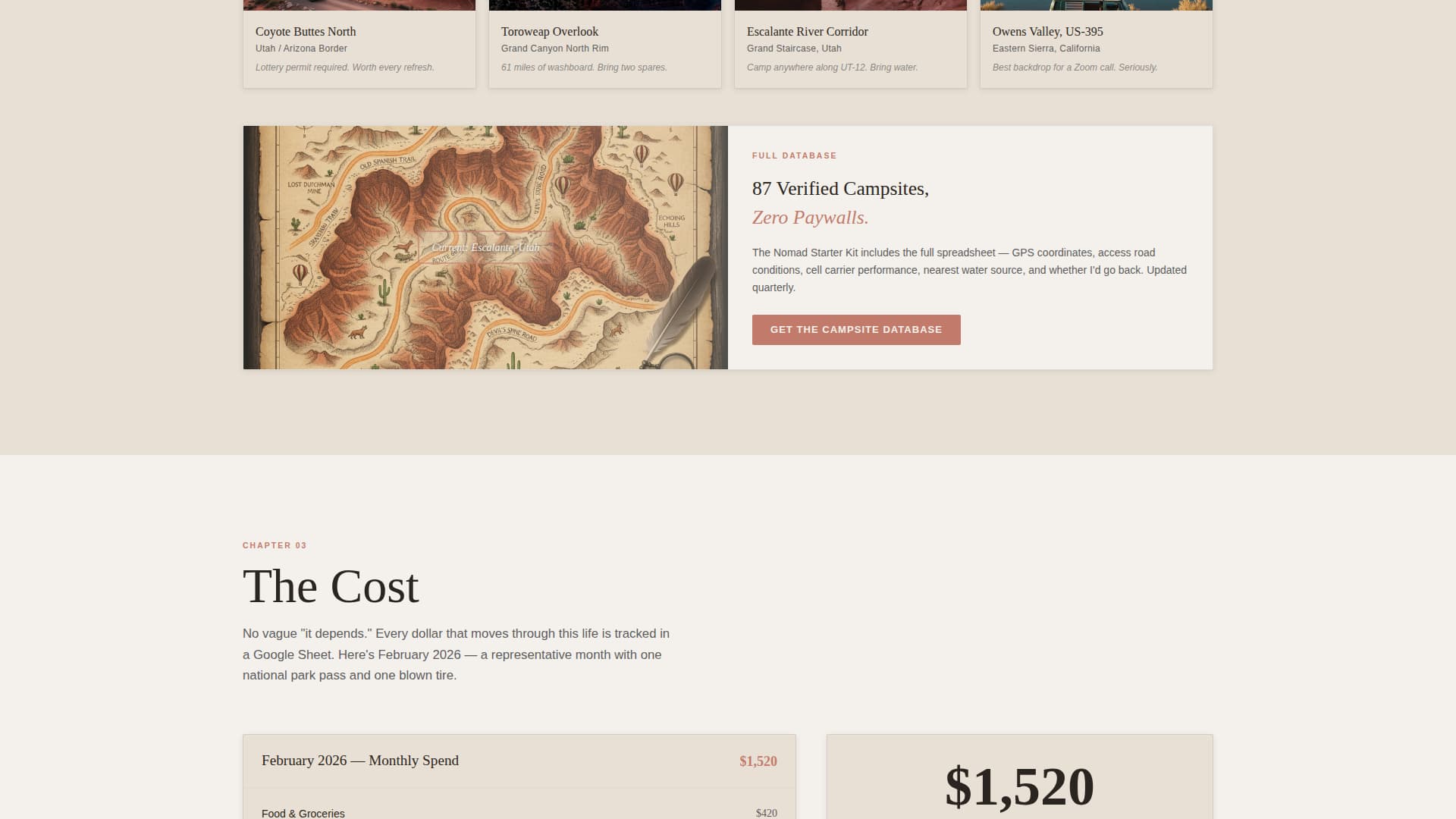 Specialist Van Life & Nomad Content Blog & Content Website Template