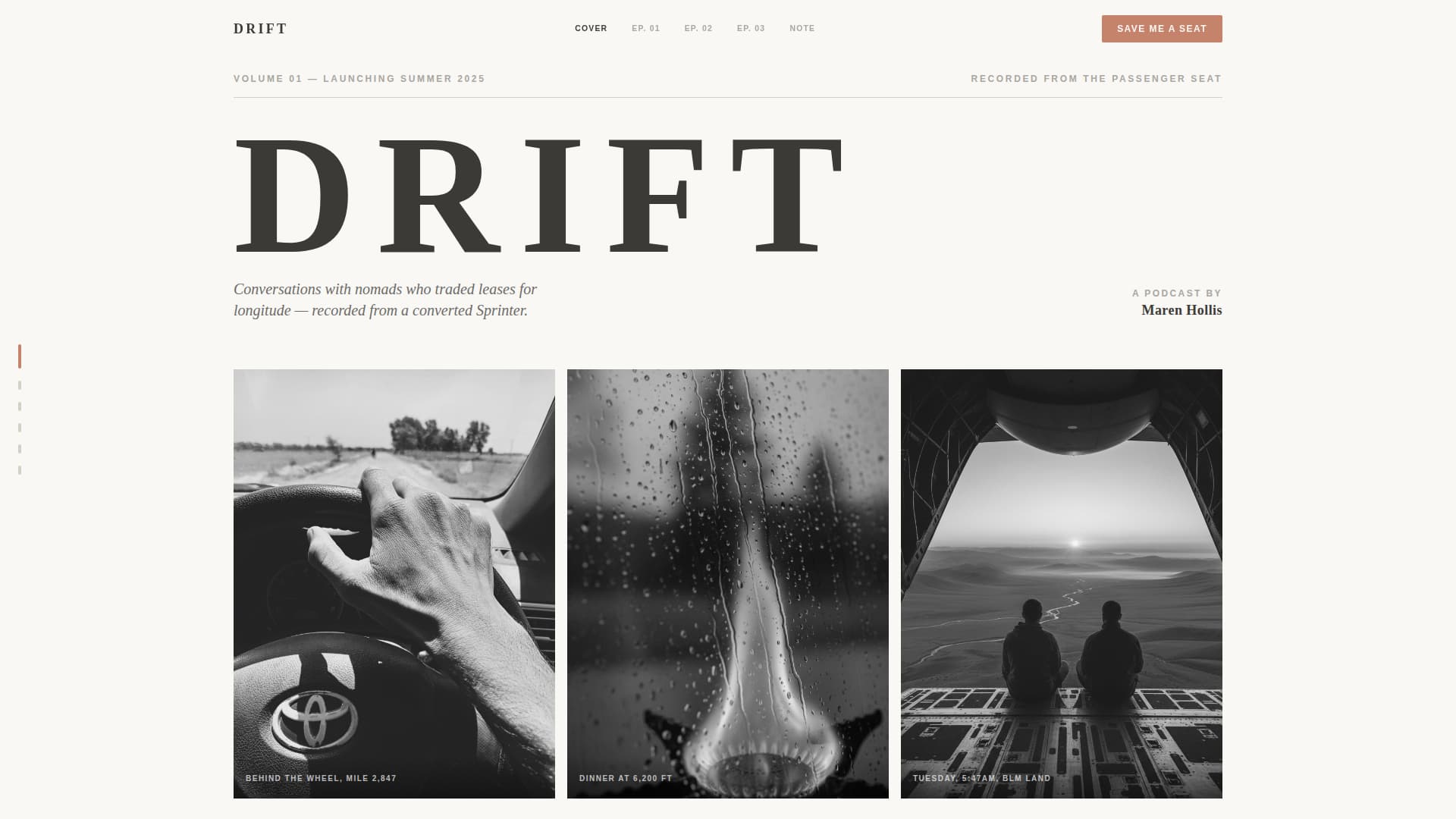 Van Life & Nomad Content Pre-Launch & Coming Soon Website Template
