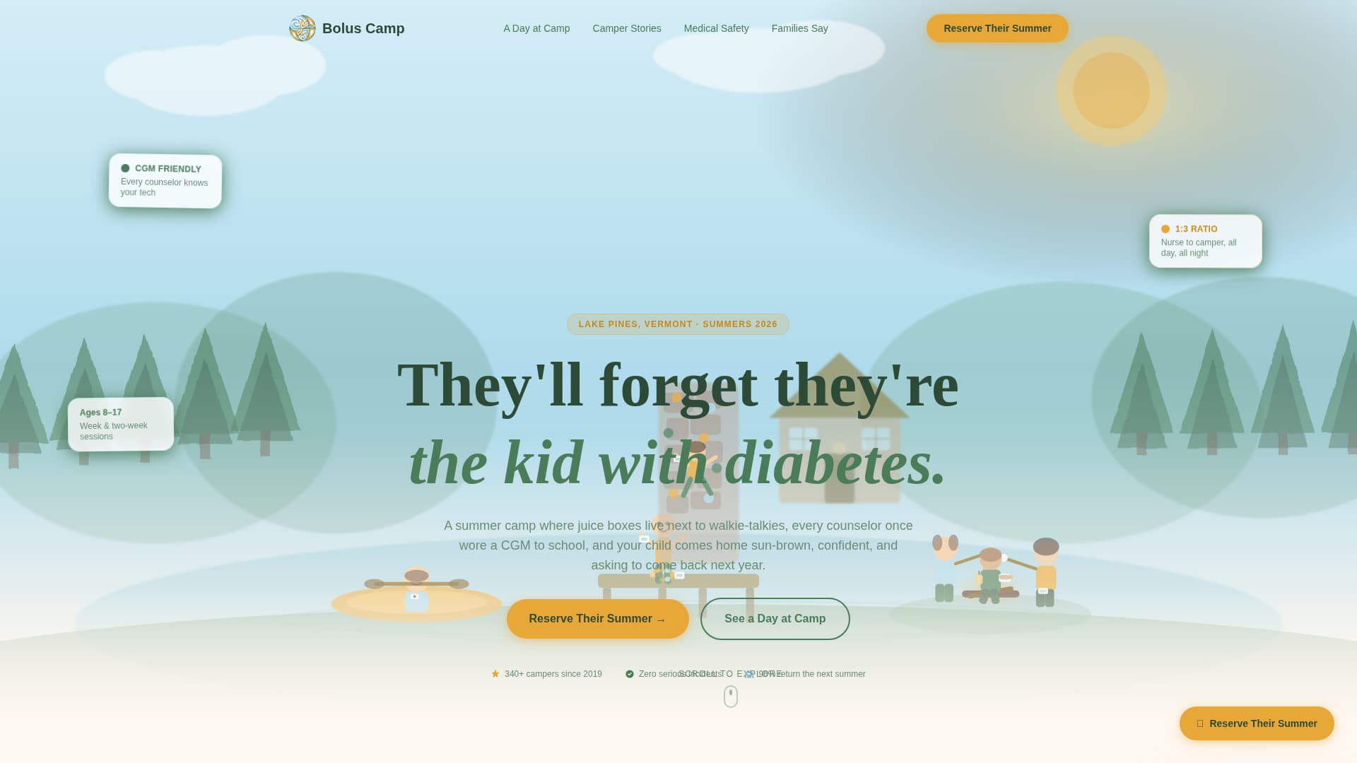 Expert Summer Camp & Outdoor Program Appointment Booking Website Template
