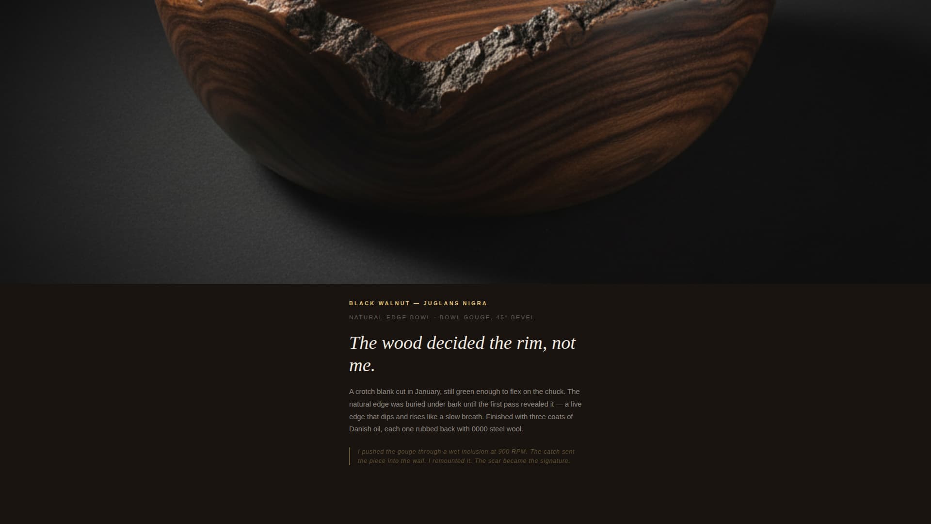 Woodturning & Lathe Work Content Portfolio & Case Study Website Template