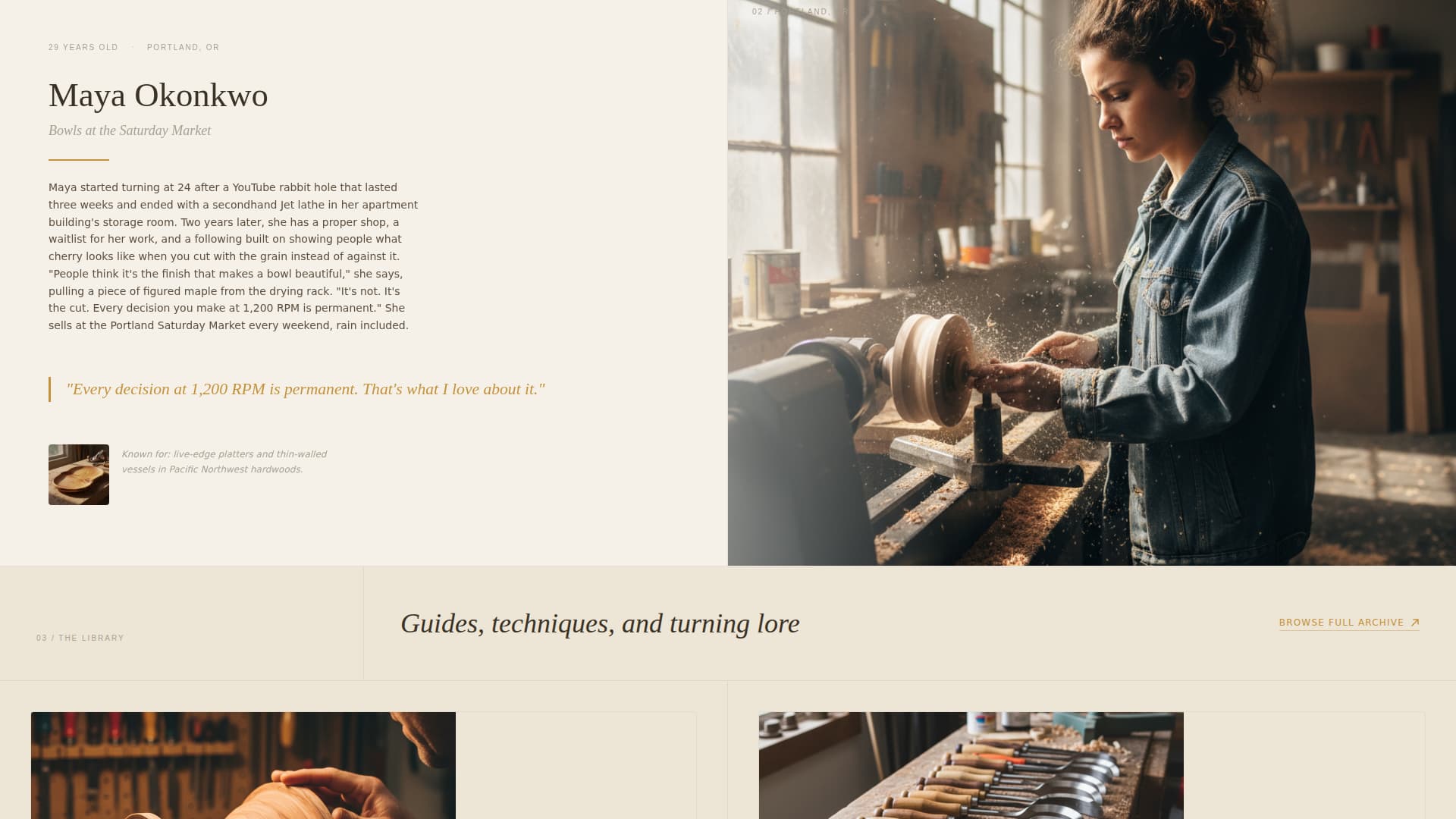 Specialist Woodturning & Lathe Work Content Blog & Content Website Template