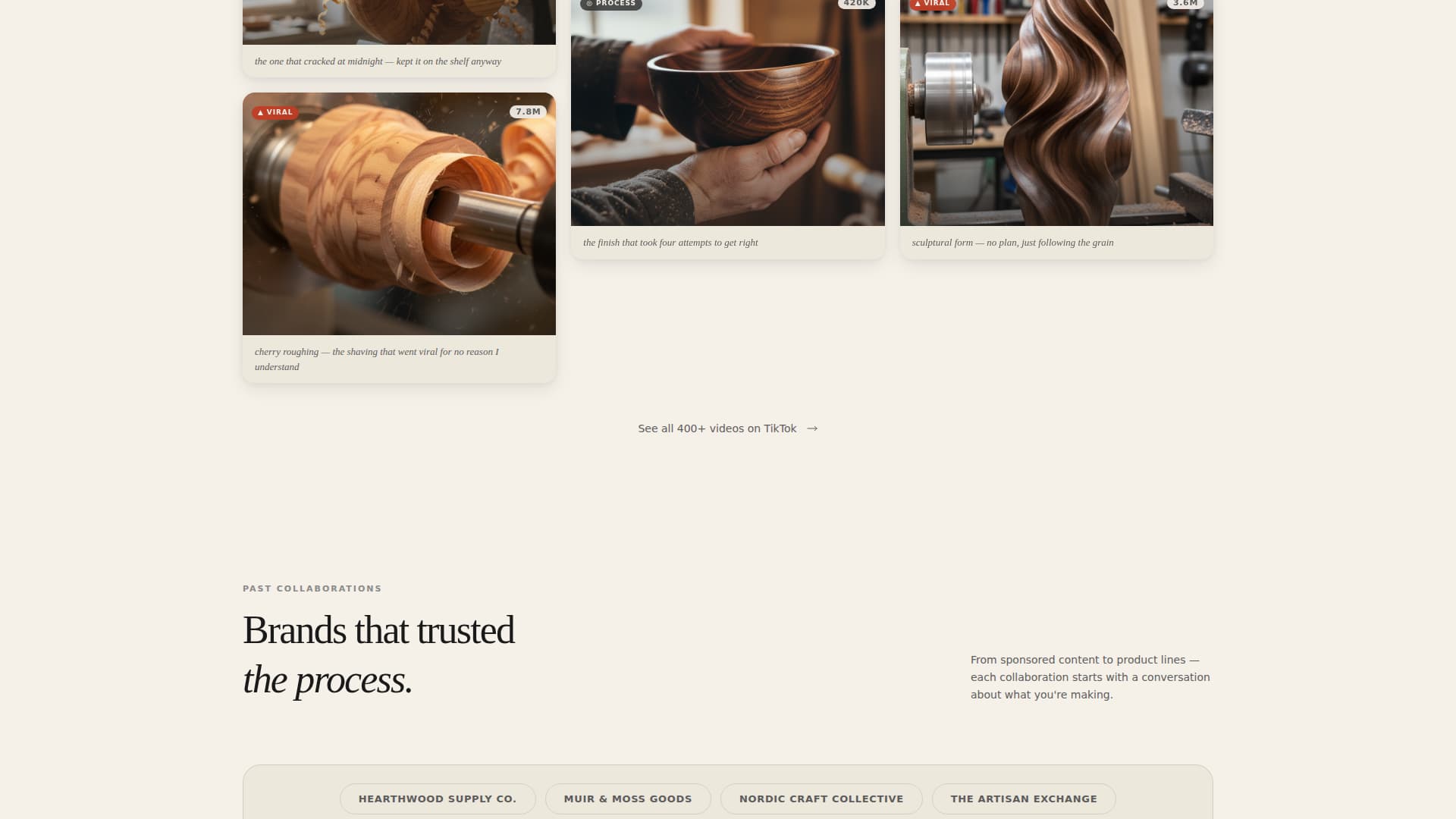 Woodturning & Lathe Work Content Professional Website Template