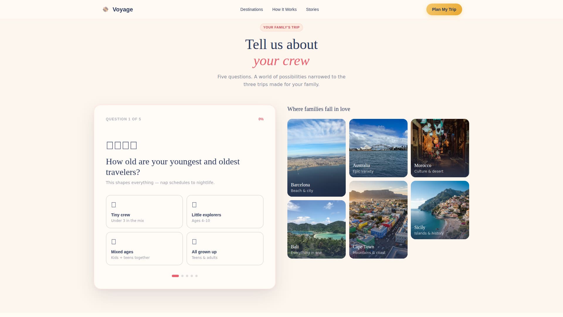 Complete Family Travel & Experience Appointment Booking Website Template